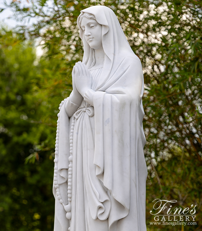 Marble Statues  - A Statuary White Marble Our Lady Of Lourdes Statue - 63 Inch - MS-1480